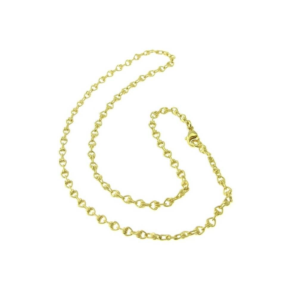 Necklace 80cm Chain Triangles Twisted Thread Yellow Gold