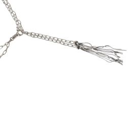 111cm Double Rolo Chain with Tufts in White Gold