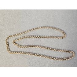 Laccio Necklace 70cm Rolò Double Rings in Yellow and White Gold