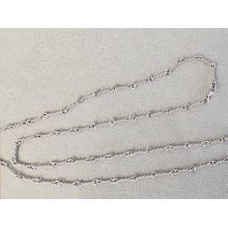 70cm Lace Necklace Alternating Braid with Eyelets in White Gold