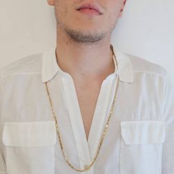 Photo of worn Necklace Laccio 80cm Curly Snail Chain Yellow Gold