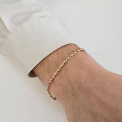 Photo of worn Yellow and White Gold Spring Chain Bracelet