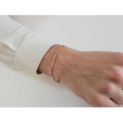 Photo of worn Yellow and White Gold Spring Chain Bracelet