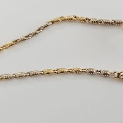 Bracciale Catena a molla in Oro Giallo e Bianco