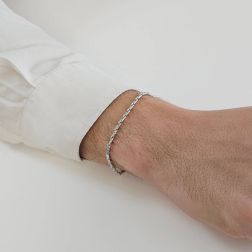 Bracciale Catena a molla in Oro Bianco foto indossata