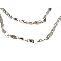 50cm Tubolar Chain Necklace in 18kt white gold.