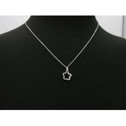 Flower Charm in white gold and zircons