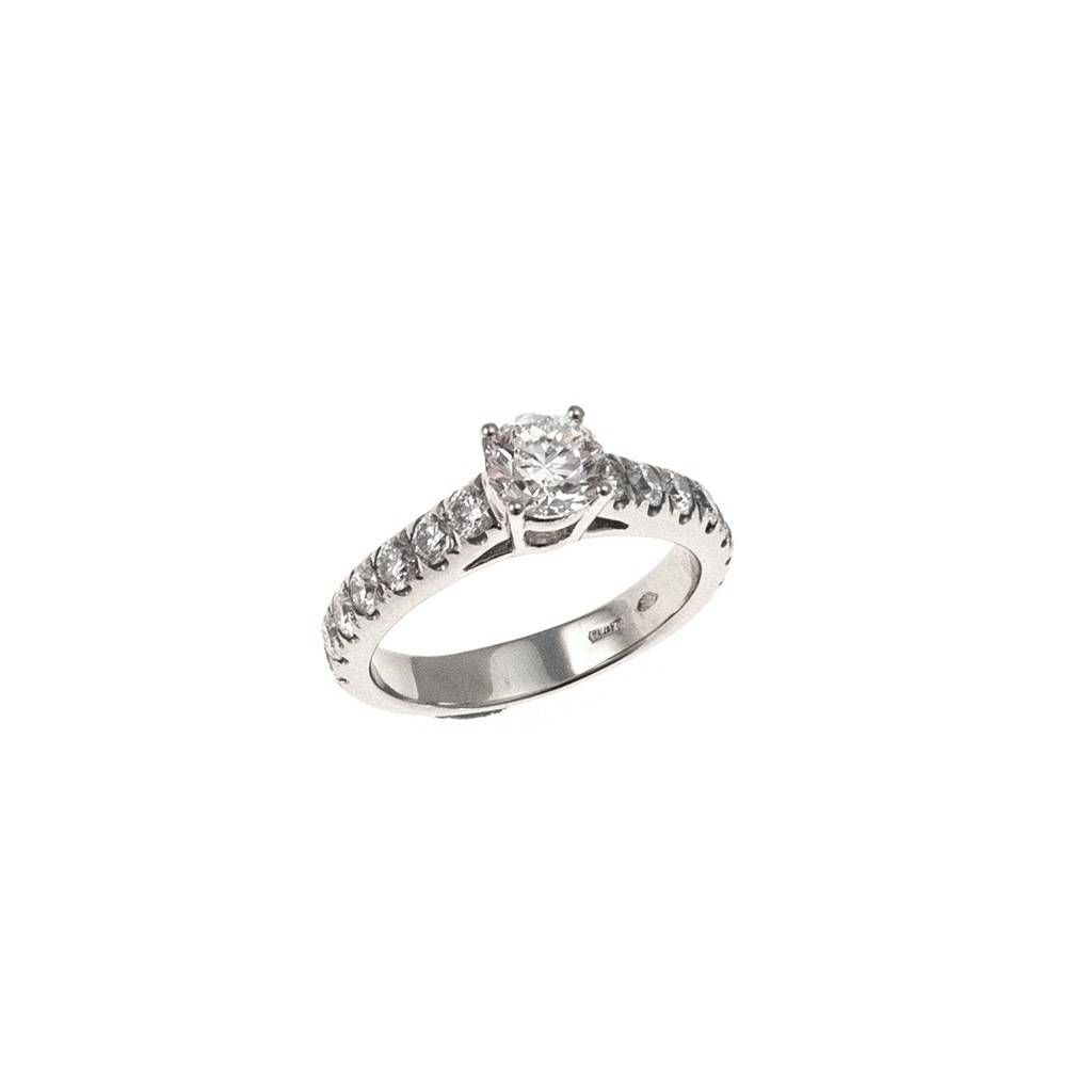 Solitario "Bridge" Diamante GIA da 0.70ct Contorno Sgriffato Platino