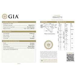 Solitaire "Bridge" 0.38ct GIA Diamond Platinum Signature Edge