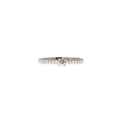 Solitaire "Bridge" 0.19ct GIA Diamond Platinum Signature Edge