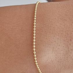 Photo of worn Balls chain Bracelet 20cm x 1.50mm. Spring-ring clasp.