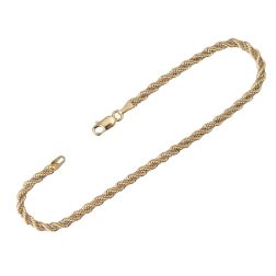 Bracciale Corda Oro Giallo con Veneta Oro Bianco 16 x 3.3mm