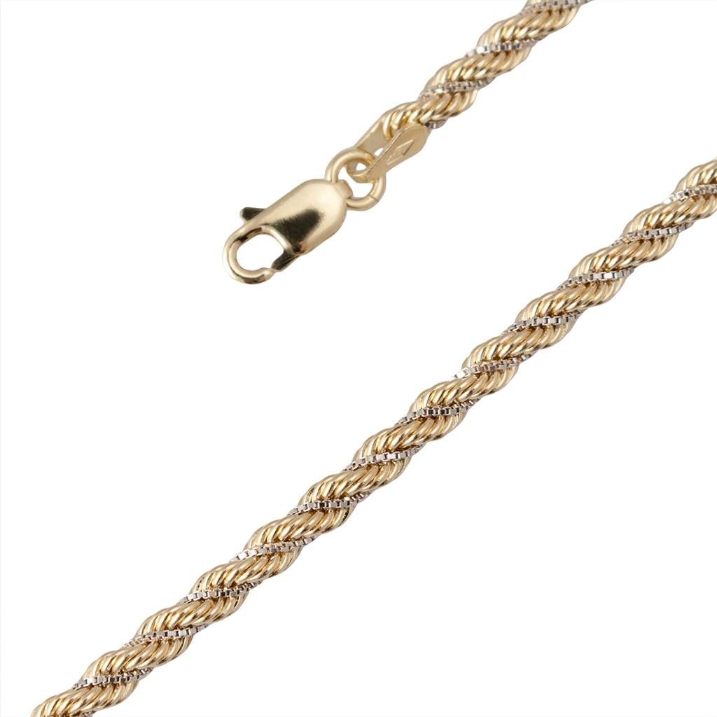 Rope Bracelet Yellow Gold with White Gold Venetian 16 x 3.30mm