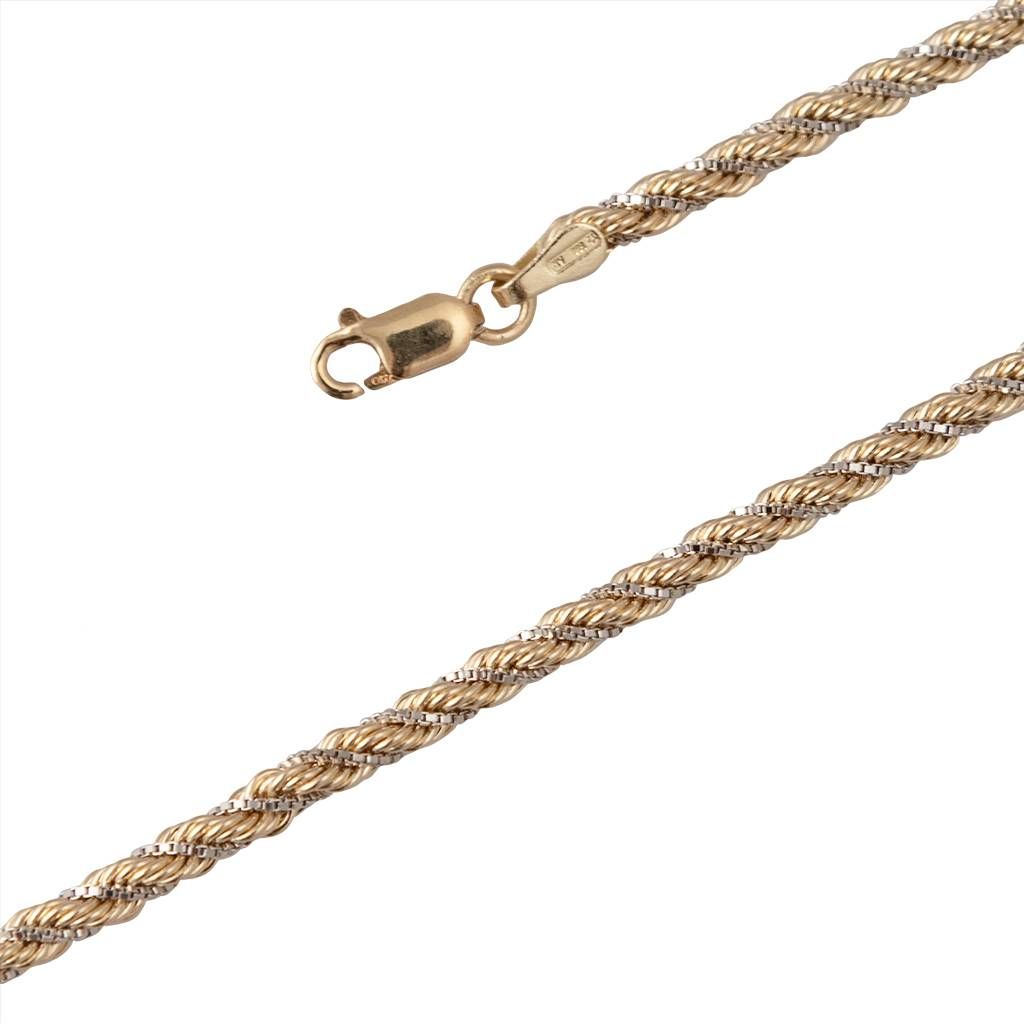 Rope Bracelet Yellow Gold with White Gold Venetian 16cm x 2.70mm