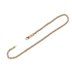 Bracciale Corda Oro Giallo con Veneta Oro Bianco 16cm x 2.7mm