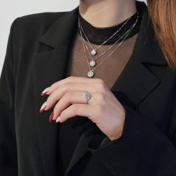 photo of worn Stardust Ring with Pavé Diamonds in White Gold