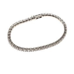 Tennis bracelet 17cm x 4mm with 47 diamonds on a platinum setting