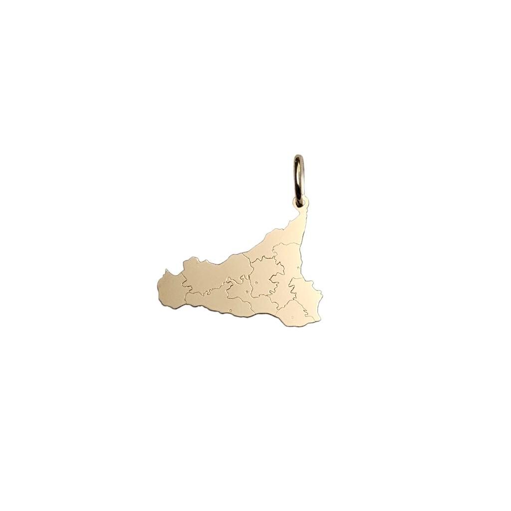 Small Sicily with big Cities Charm in 18kt yellow gold