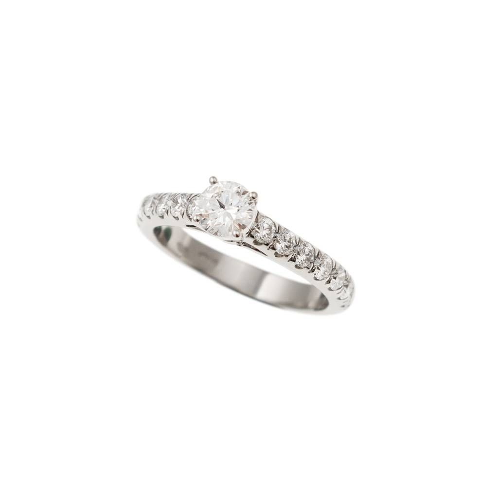 Solitaire "Bridge" 0.53ct GIA Diamond Platinum Signature Edge