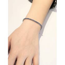 Bracciale Tennis DeepBlue Zaffiri Blu 17cm x 2,3mm Foto indossata