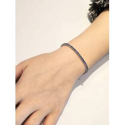 Bracciale Tennis DeepBlue Zaffiri Blu 17cm x 2,3mm Foto indossata