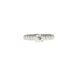 Solitaire "Bridge" 0.70ct GIA Diamond Platinum Signature Edge