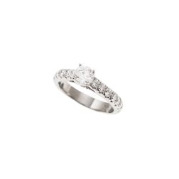 Solitaire "Bridge" 0.70ct GIA Diamond Platinum Signature Edge
