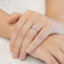 Solitario "Love Panarea" Diamante GIA da 0.40ct Platino foto indossata