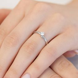 Solitario "Love Panarea" Diamante GIA da 0.20ct Platino foto indossata