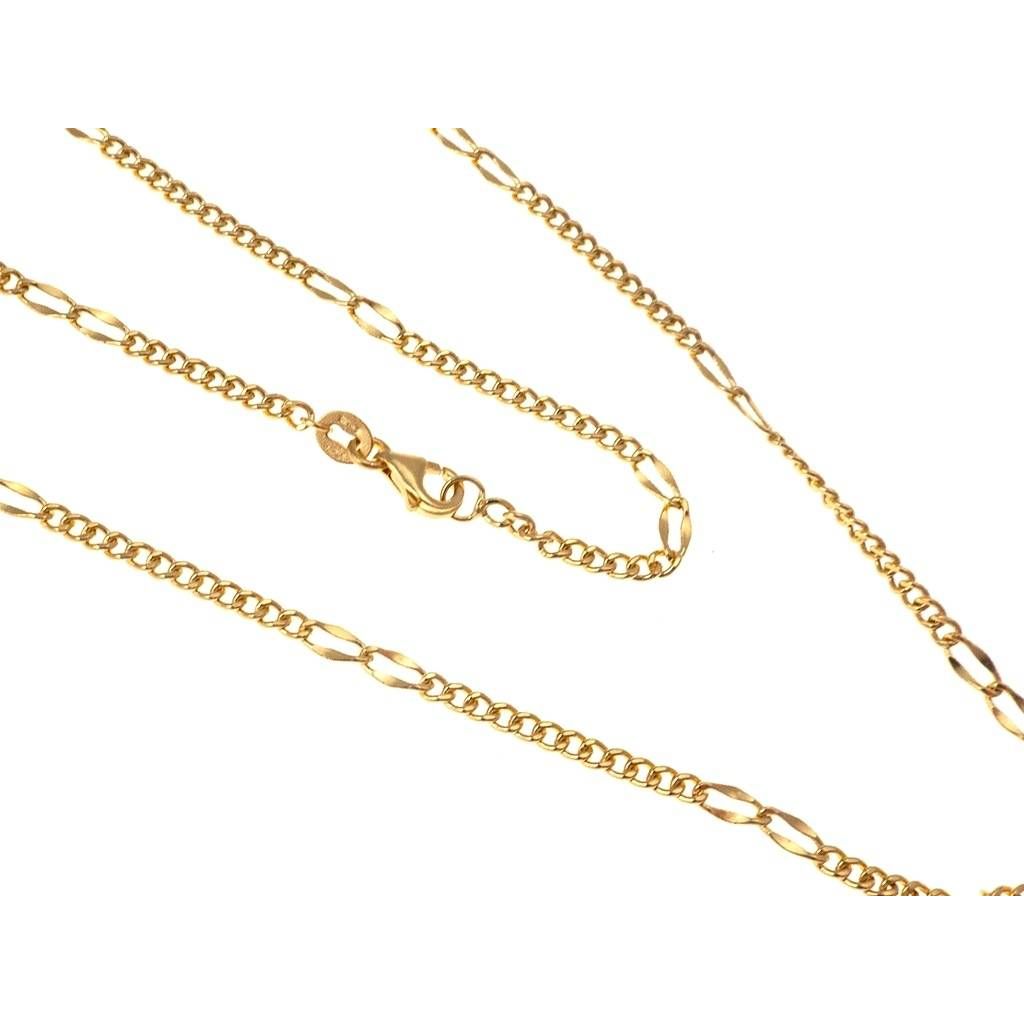 50cm necklace Alternating width 2.70mm yellow gold