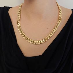 Photo of worn Cuban Link necklace 50cm x 10mm