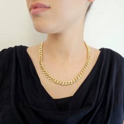 Photo of worn Cuban Link necklace 50cm x 10mm