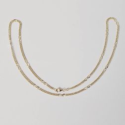 50cm necklace Alternating width 2.70mm yellow gold