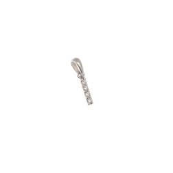 Initial Letter "I" Pendant with Diamonds in 18kt White Gold