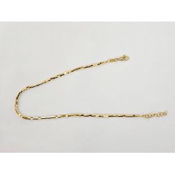 Bracelet/Anklet Octagonal faceted tubes in yellow gold.