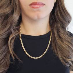 Photo of worn Necklace 50 cm x 4.40mm faceted tiger chain