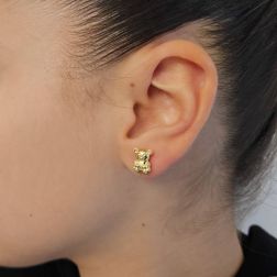 Photo of worn Earring Teddy Bear sandblasted on the side