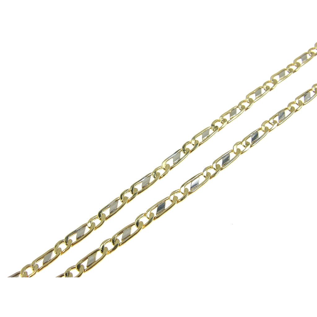 Collana 1+1 grumetta & traversino bicolore 50 cm