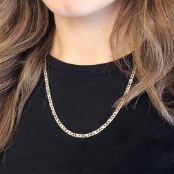 Photo of worn Two tones Figaro Necklace 50cm x 4mm