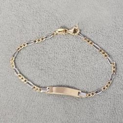 Bracciale baby 3+1 bicolore con Targa