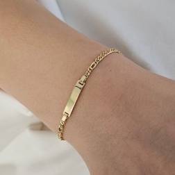 Bracciale baby pernice & tigre con targa foto indossato