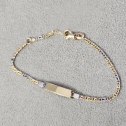 Bracciale Baby Pernice & Tigre 2mm bicolore con Targa 3.90mm foto indossata
