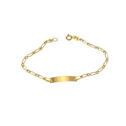 Bracciale Baby 1+1 da 2.10mm con targa 3.90mm in Oro Giallo