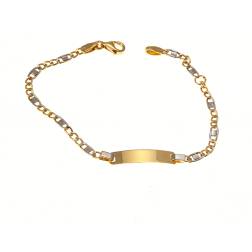 Bracciale baby 3+1 regolabile Grumetta Traversino bicolore con Targa