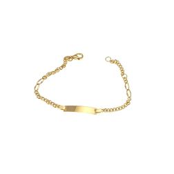 Baby 2.30mm flat oval chain bracelet with 3.90mm tag