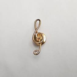 Spilla Chiave di Violino a filo oro giallo - 2.90cm