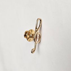 Spilla Chiave di Violino a filo oro giallo - 2.90cm