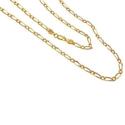 Collana 50cm maglia 1+1 da 3.10mm in Oro Giallo 18kt