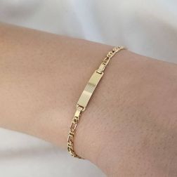 Bracciale baby tigre laterale 2.50mm con targa 3.90mm foto indossata