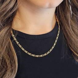 photo of worn 50cm chain Necklace 3.80mm side tiger